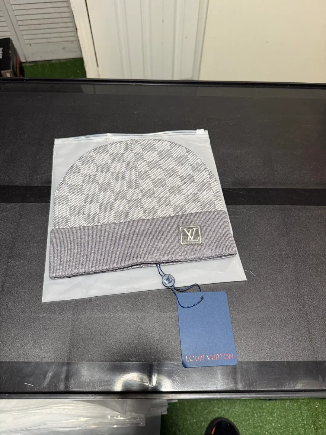Louis Vuitton Damier Beanie Hat Grey