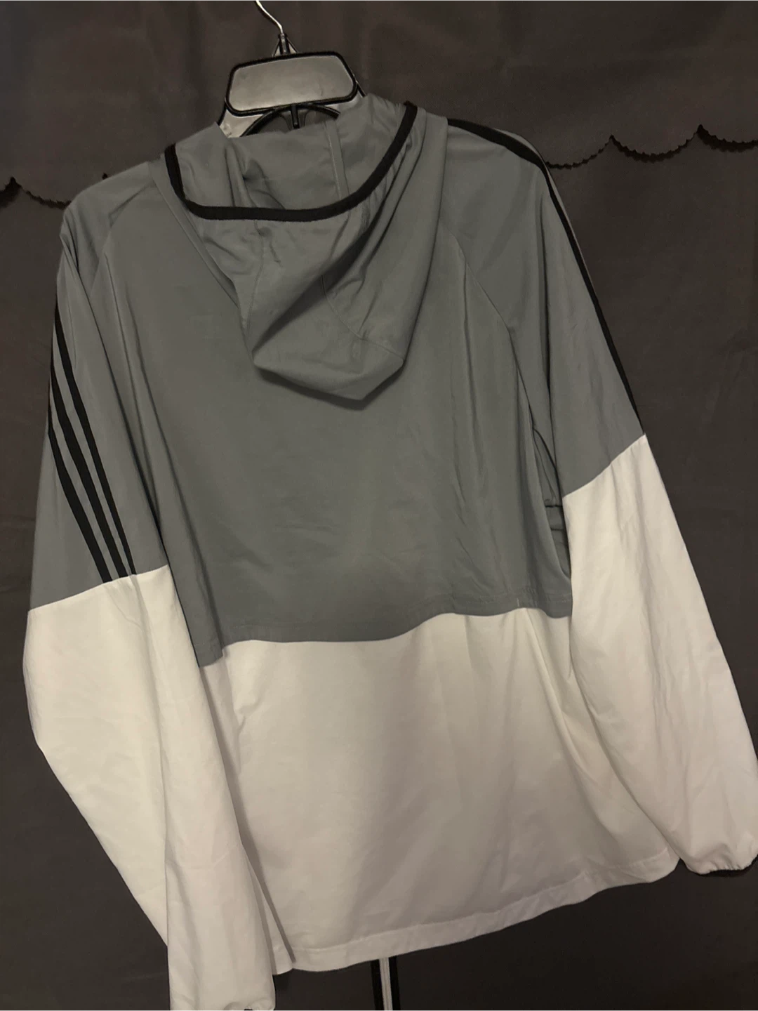 Adidas 2XL White & Grey Windbreaker Jacket - photo 3