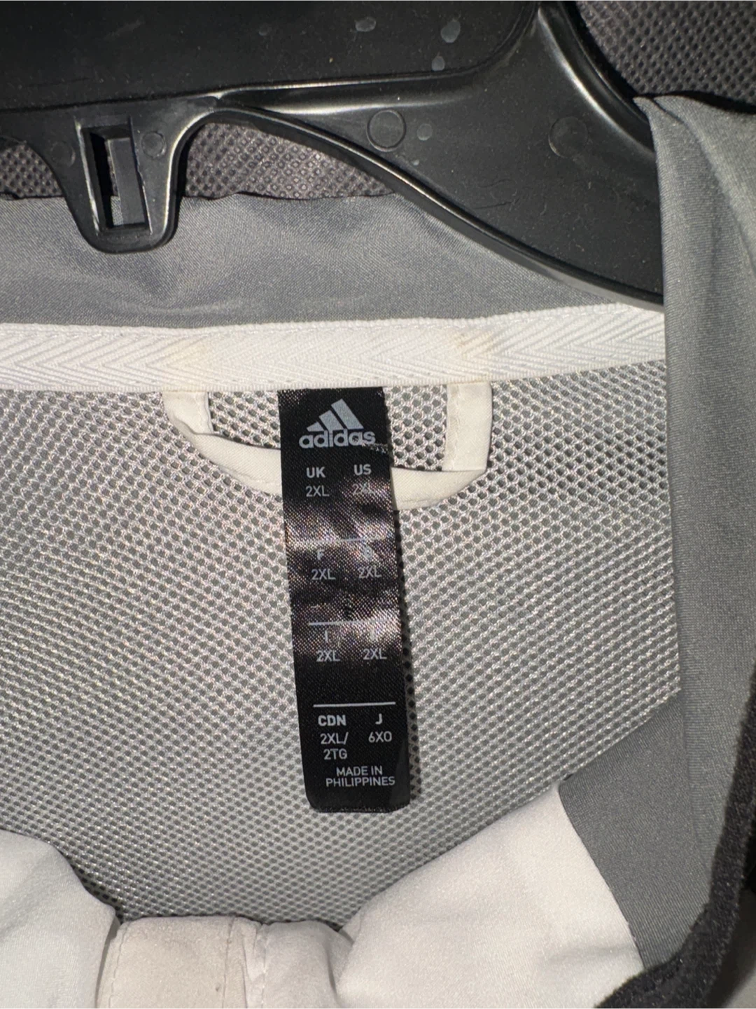 Adidas 2XL White & Grey Windbreaker Jacket - photo 2