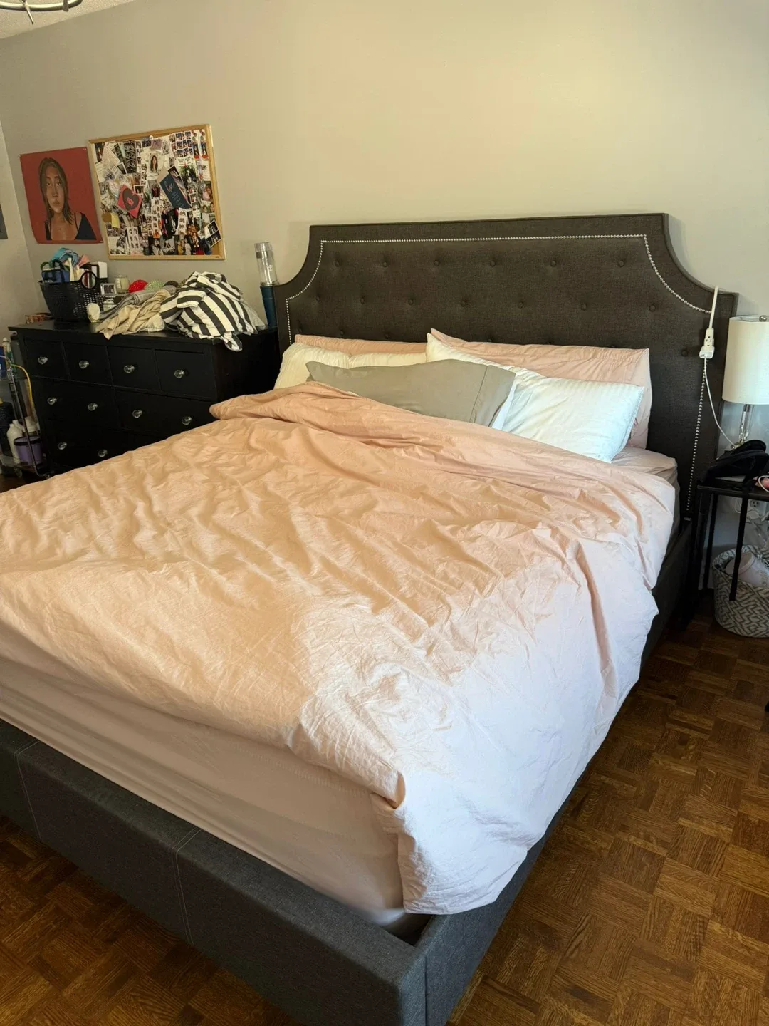 Upholstered King Size Bed Frame image indicator(2)