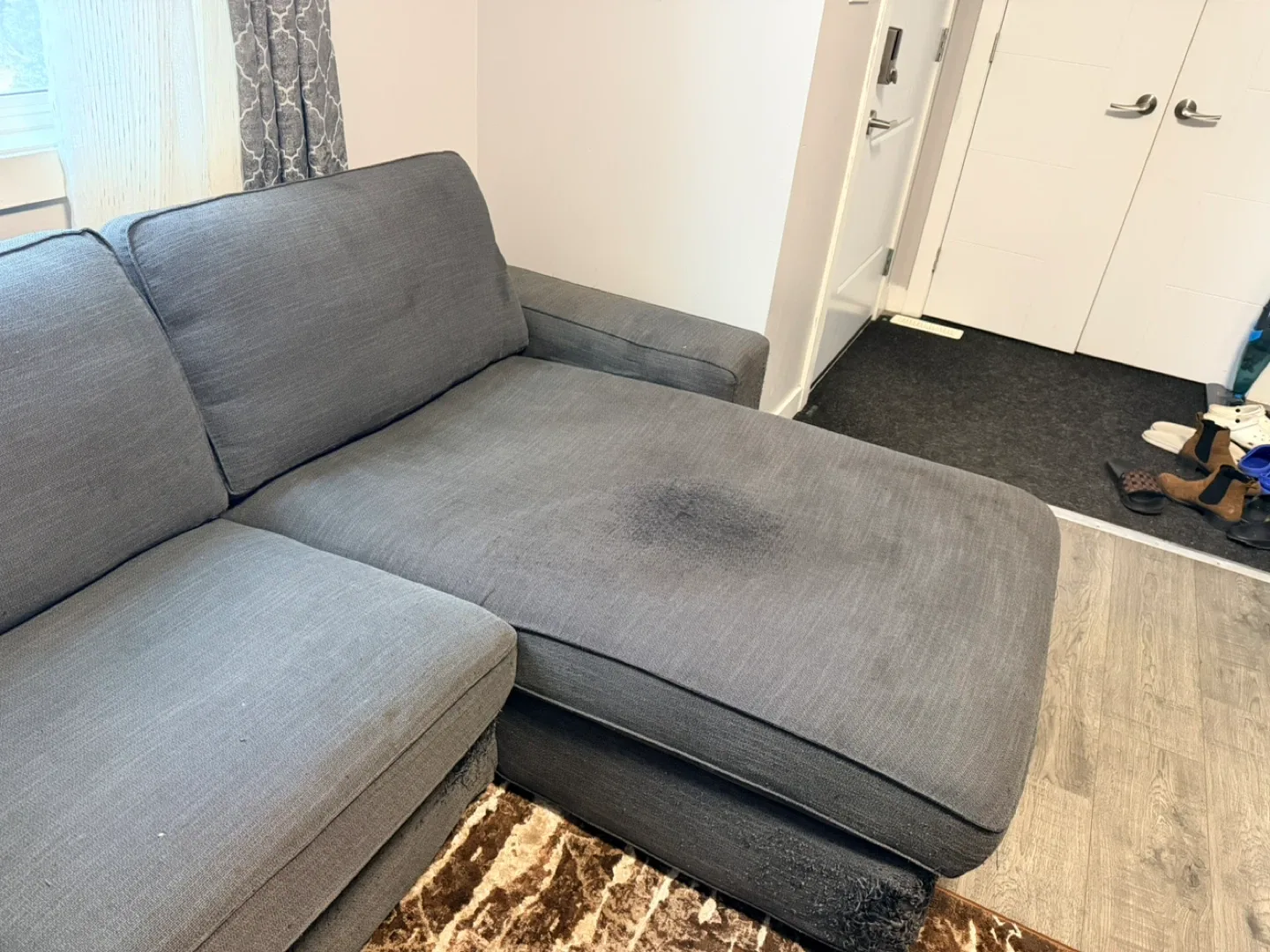 Grey Fabric Sectional Sofa - Some Wear image indicator(4)