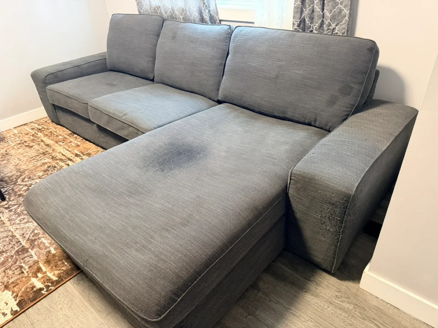 Grey Fabric Sectional Sofa - Some Wear image indicator(3)