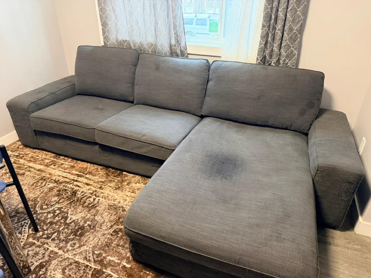 Grey Fabric Sectional Sofa - Some Wear image indicator(2)