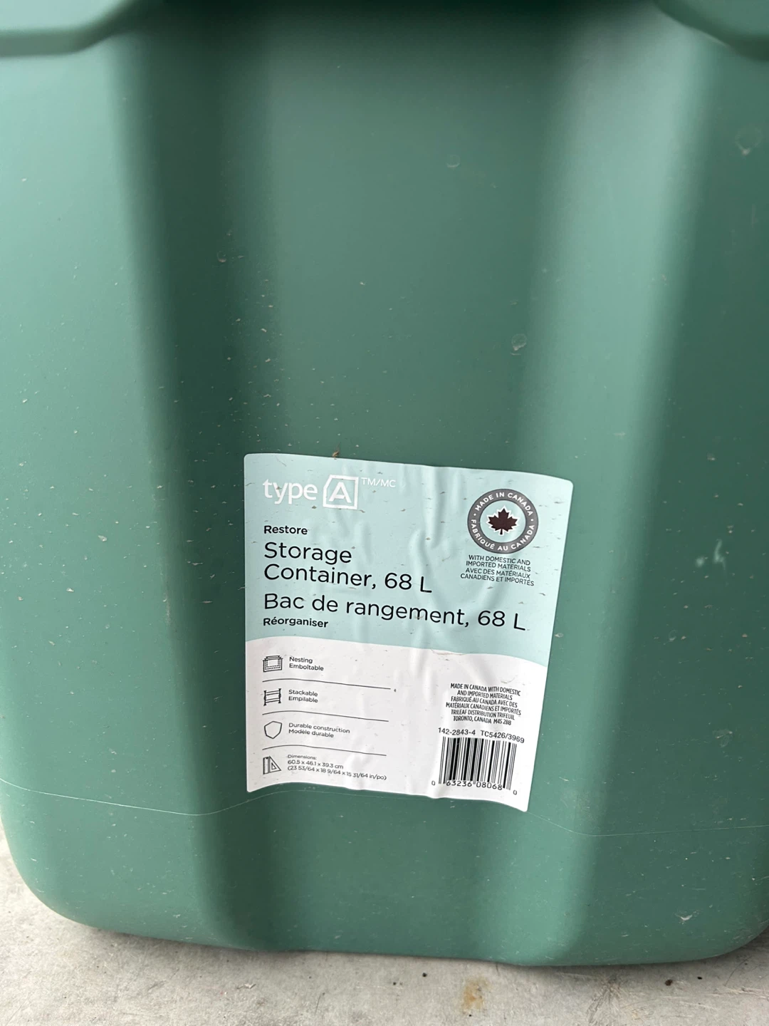 Type A Restore 68L Storage Container - Green - photo 3