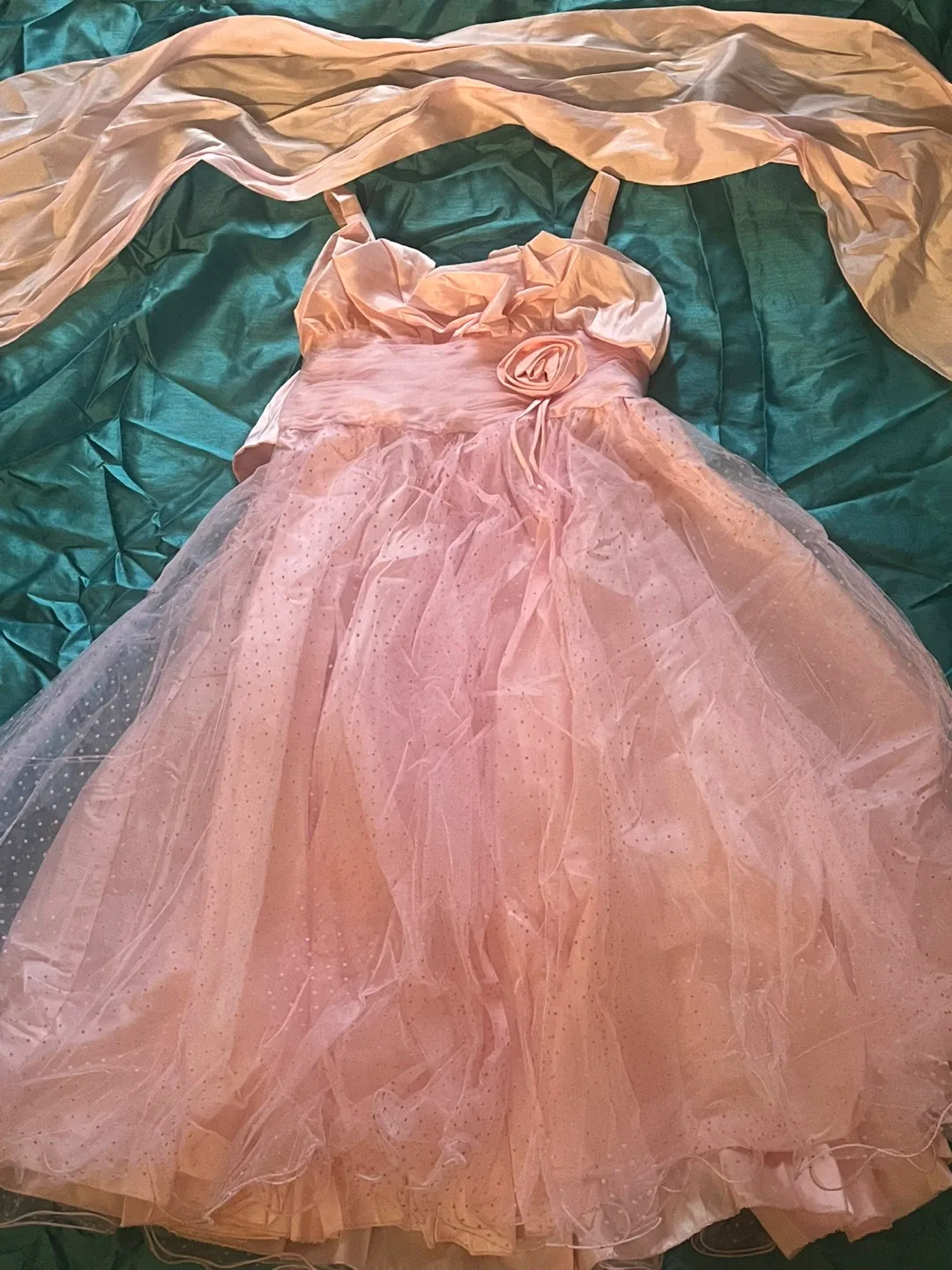 Pink Formal Dress with Shawl