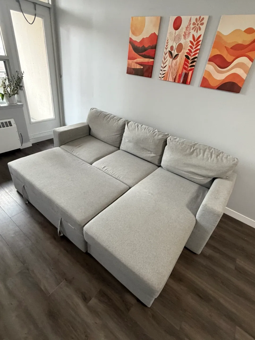 Grey Sectional Sofa convertible bed