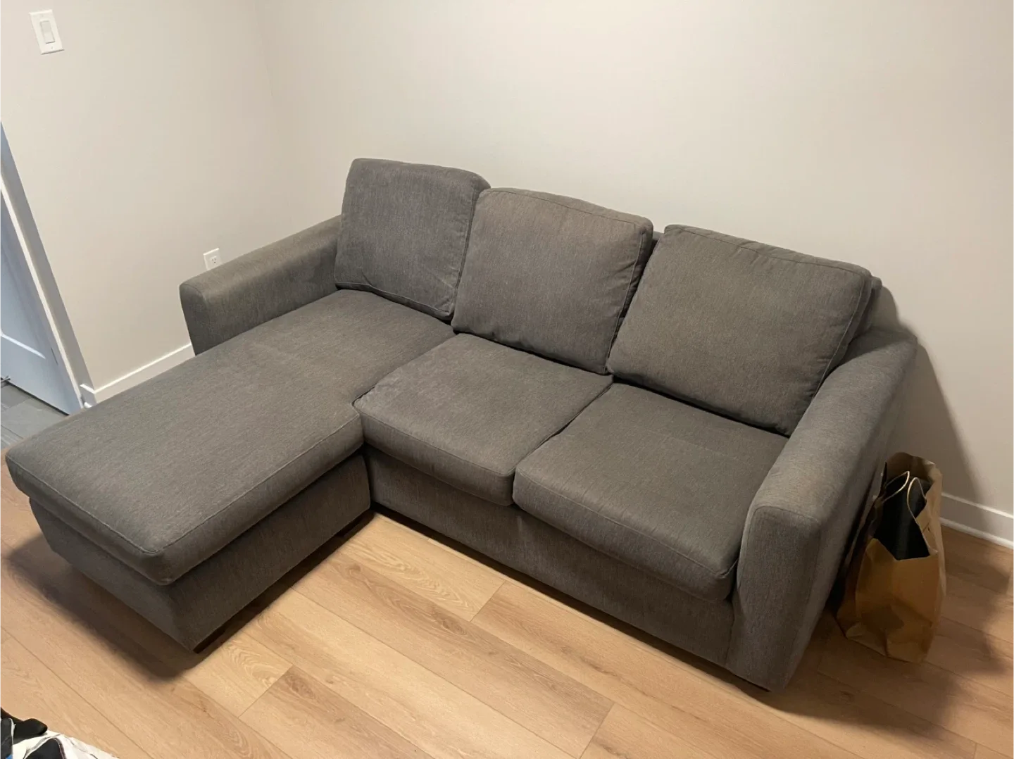 Grey Sectional Sofa with Chaise Lounge
