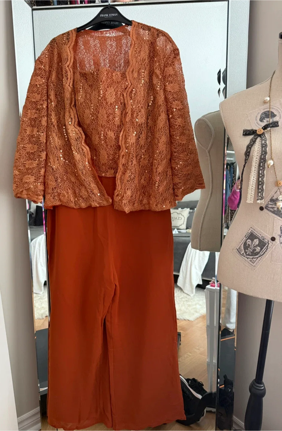 NWT Orange Pant Suit size 14 image indicator(3)