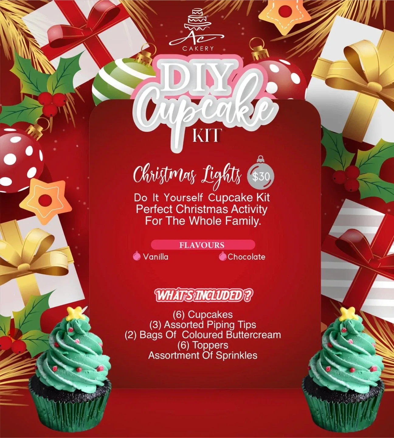 DIY Cupcake Decorating Kit - Christmas Activity