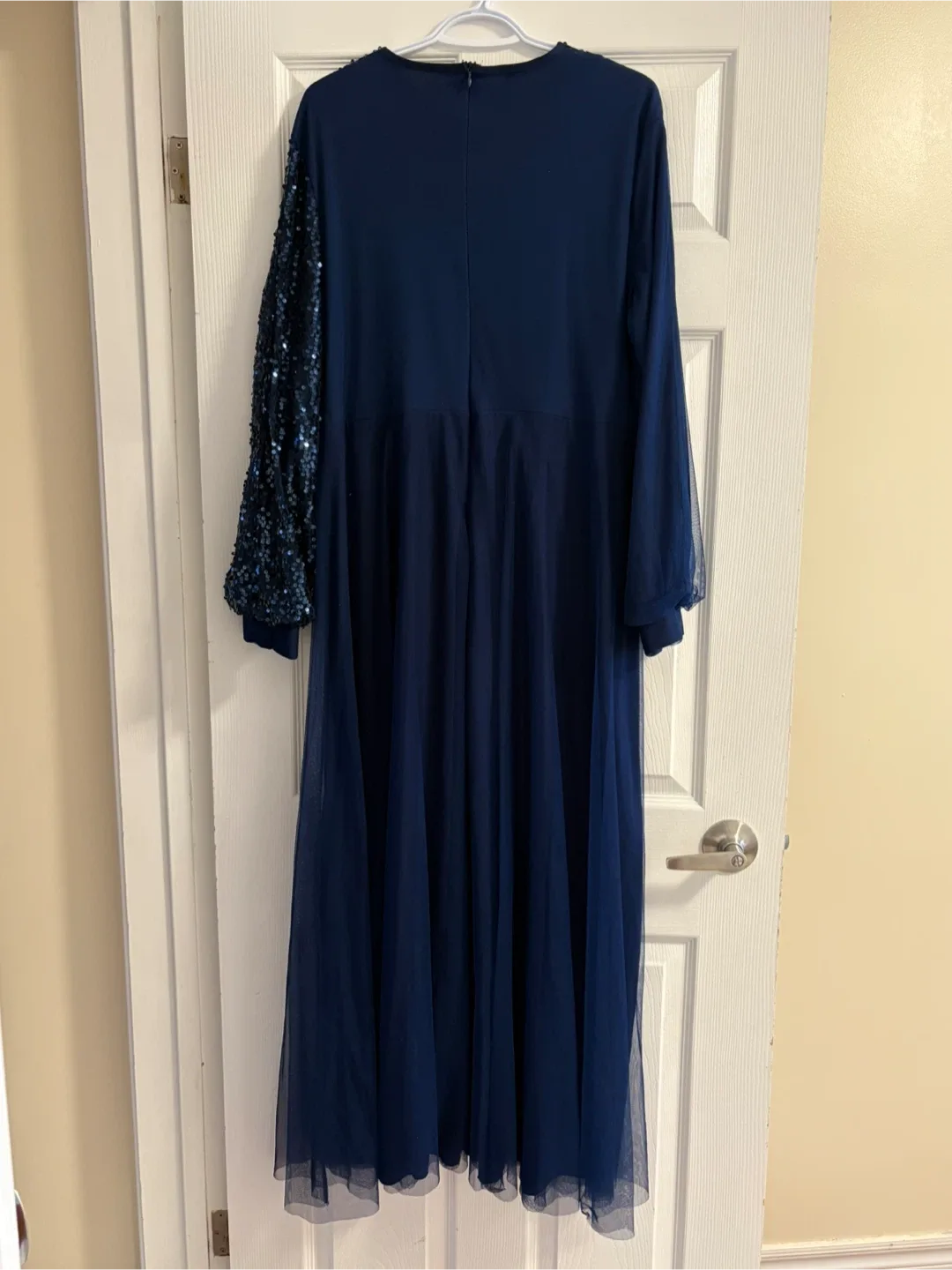 Elegant Navy Blue hijab dress image indicator(2)