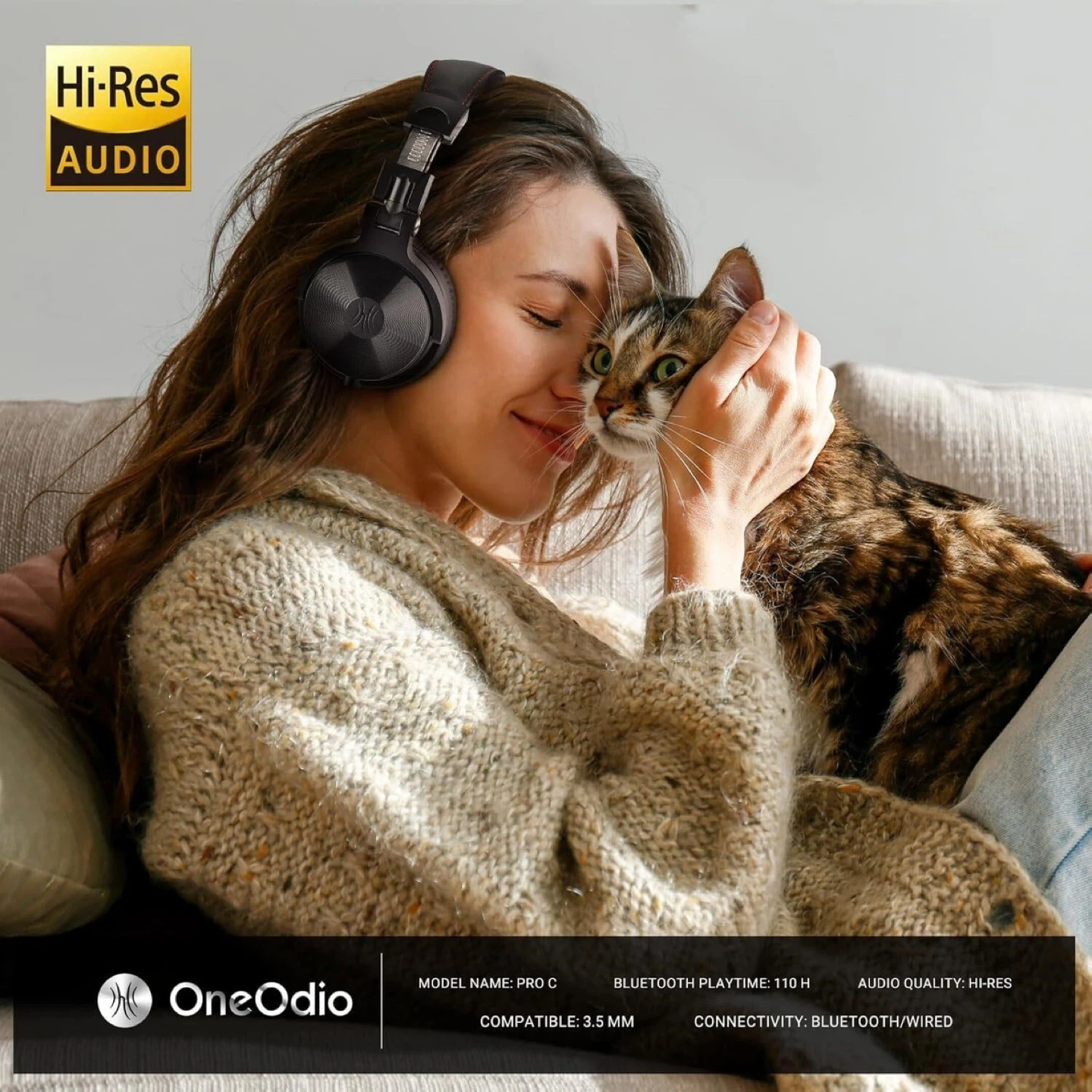 OneOdio Studio Wireless Y80B Headphones - Black - photo 4