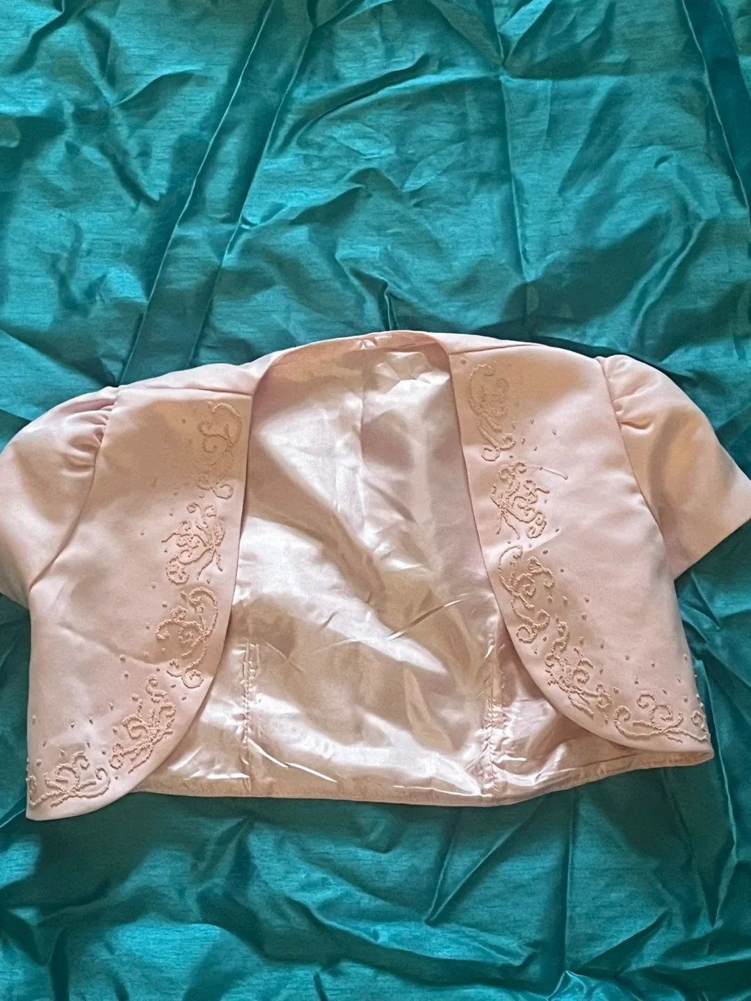 Kids Pink Dress and Bolero Set image indicator(3)