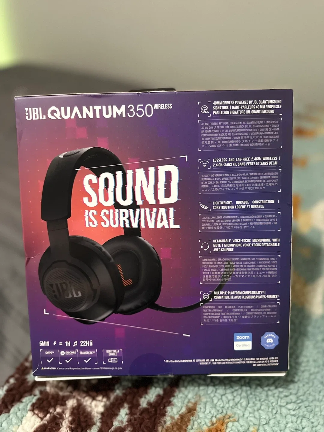 JBL Quantum 350 Wireless Gaming Headset - Black image indicator(5)