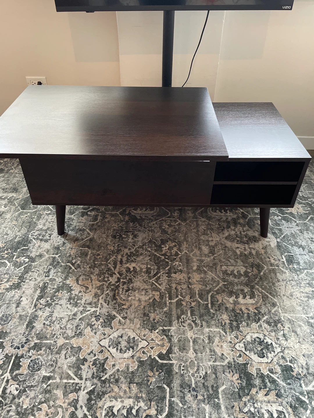 Dark Brown Coffee Table with Storage #cleanout - photo 4