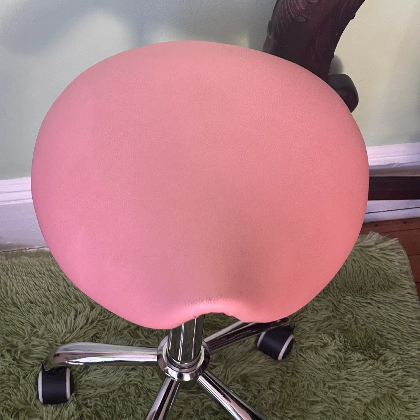 Pink Saddle Stool Chair image indicator(2)