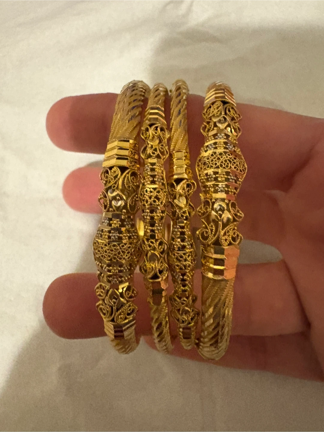 21k Gold Bangles - Set of 4