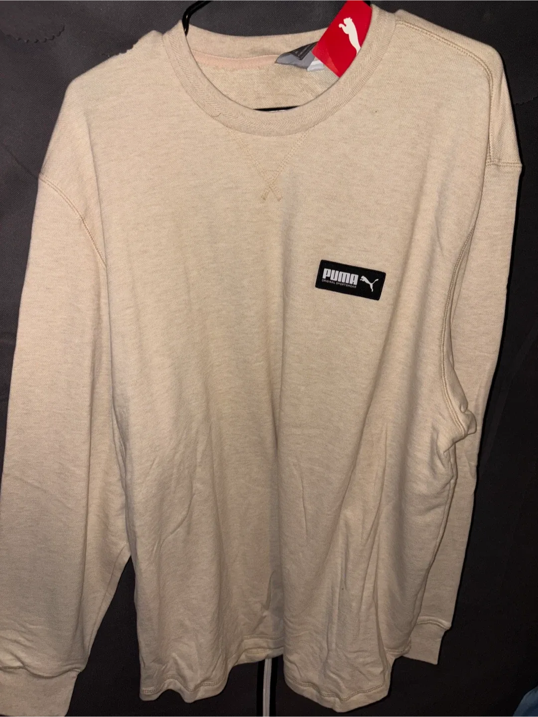 Puma XXL Beige Long Sleeve Crewneck - New