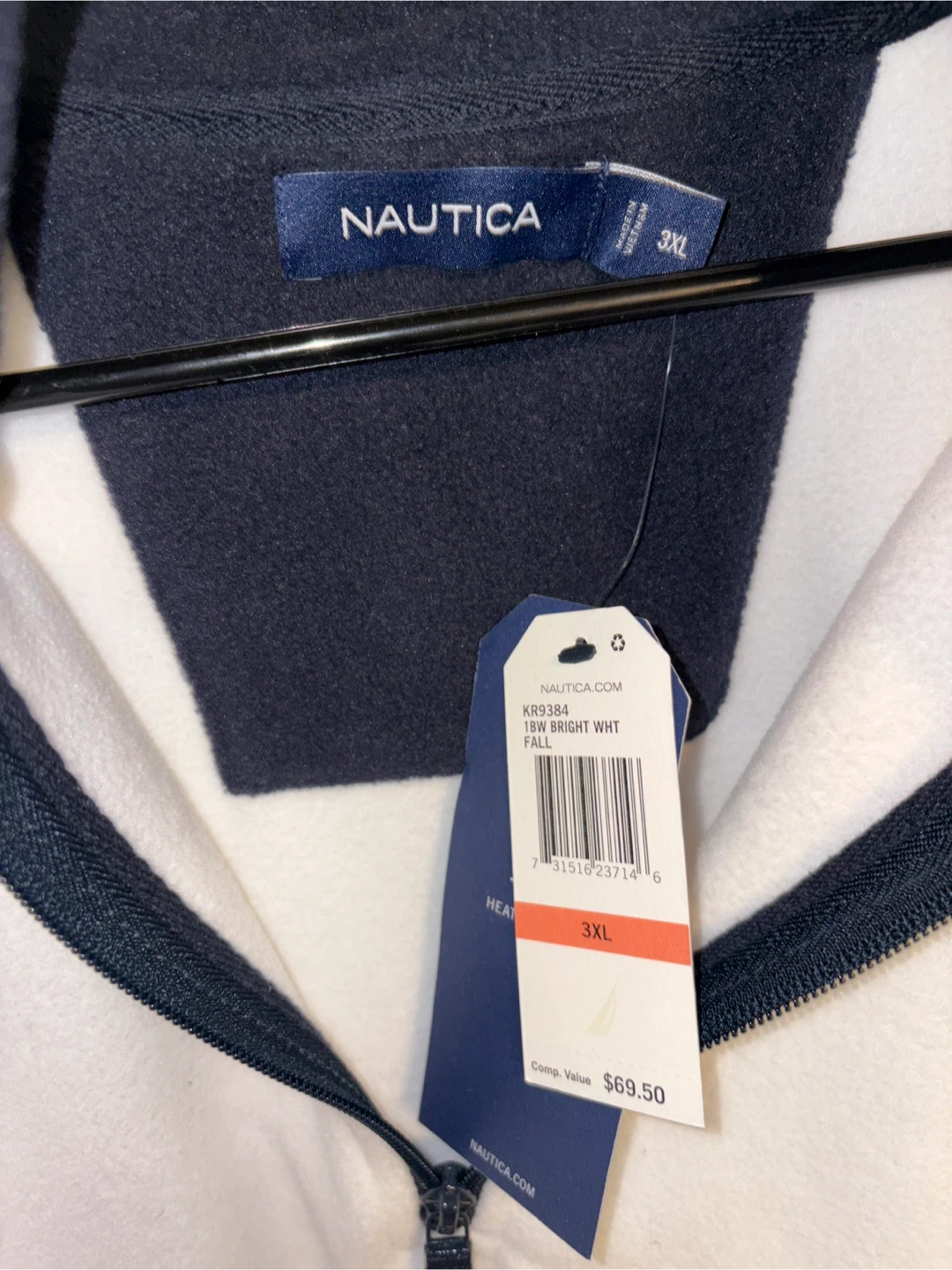 Nautica 3XL White Fleece Pullover - photo 3