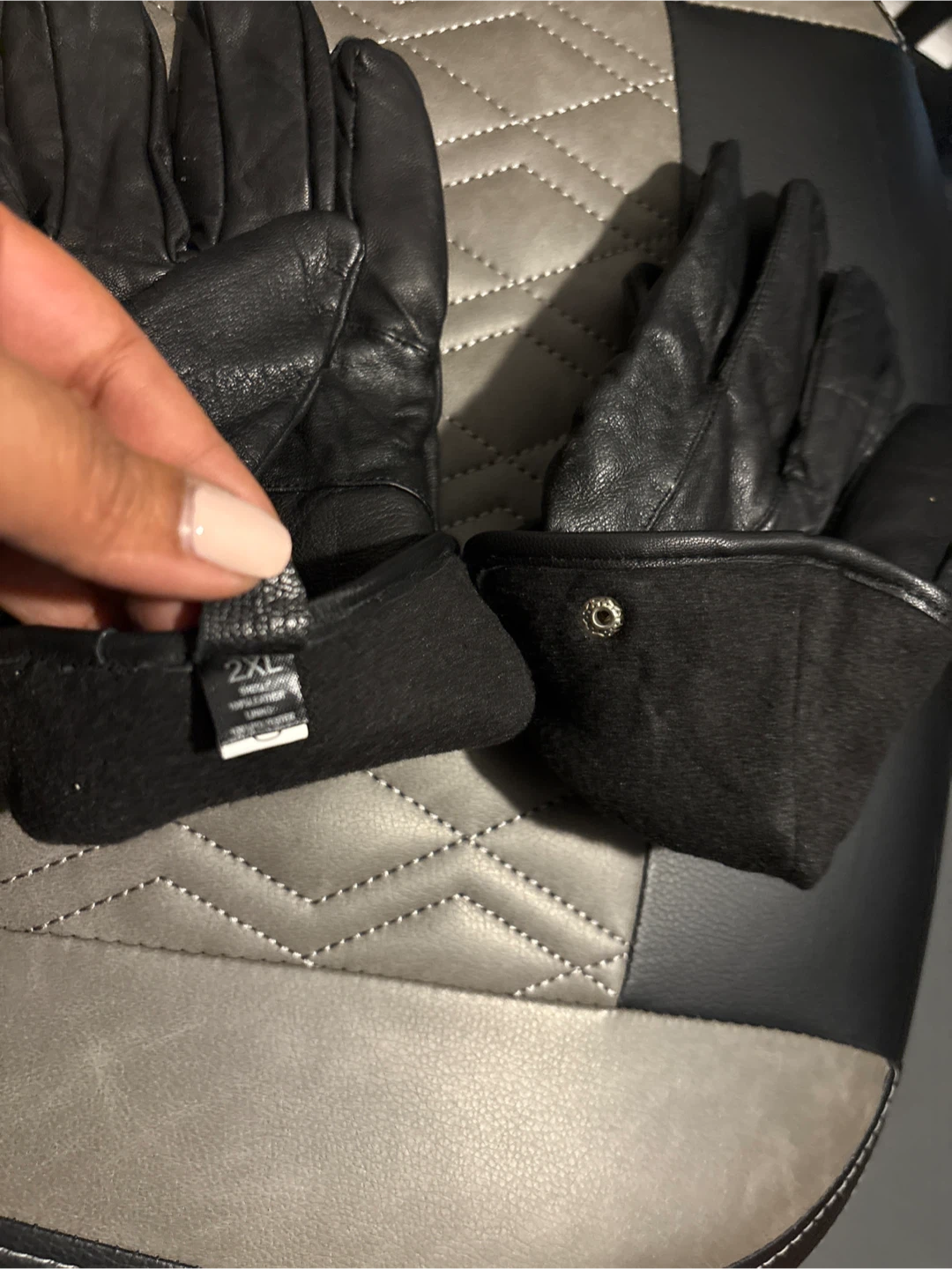 Black Leather Gloves - Size 2XL - photo 5