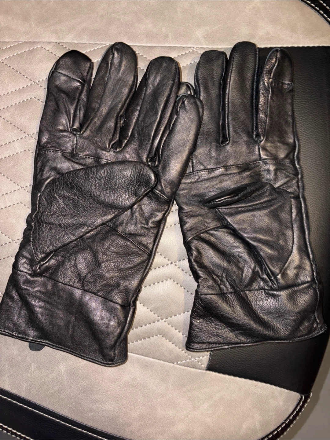 Black Leather Gloves - Size 2XL - photo 2