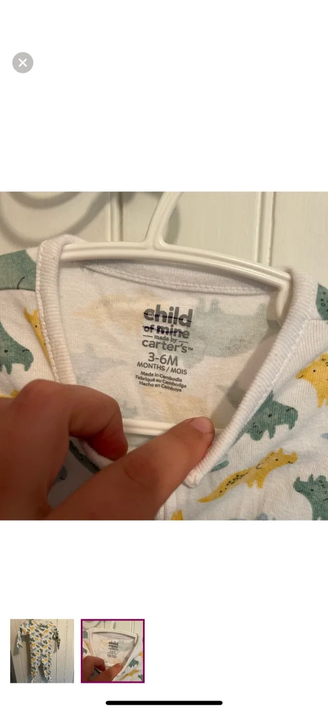 Child of Mine Carter's 3-6M Dinosaur Onesie image indicator(2)