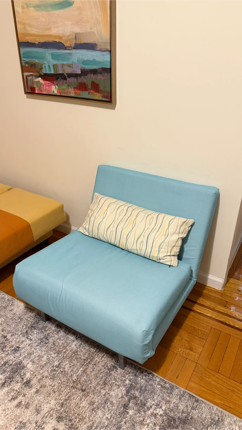 Cortesi Home Savion Aqua Convertible Accent Chair Bed
