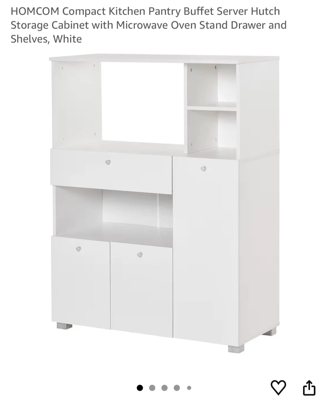HOMCOM Compact Kitchen Pantry - White - photo 2