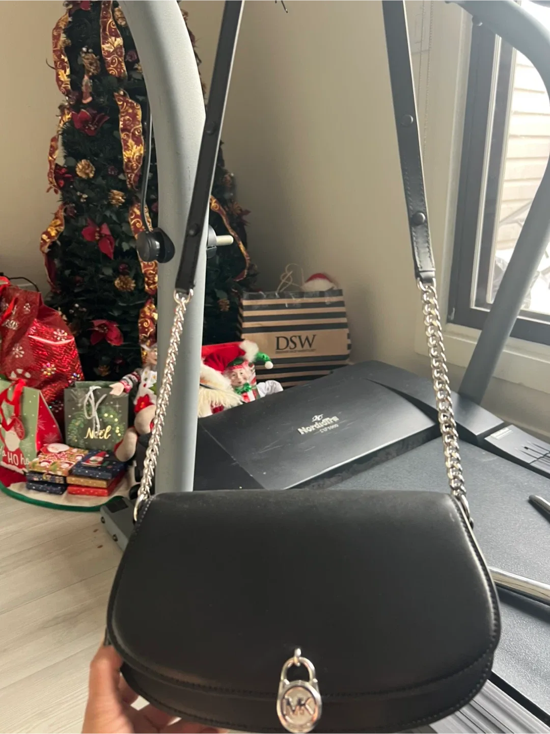 Michael Kors Mila Black Leather Crossbody Bag image indicator(6)