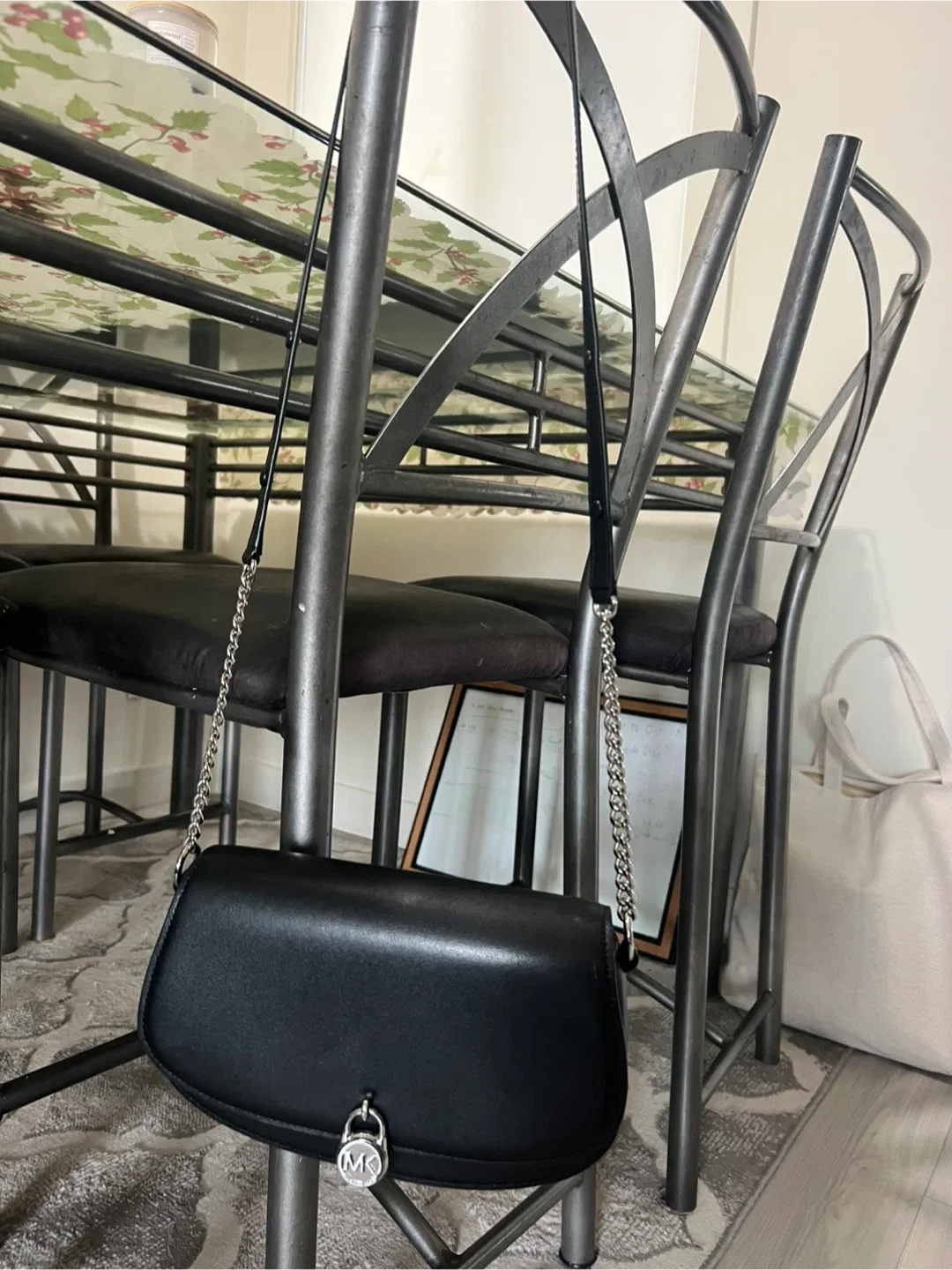 Michael Kors Mila Black Leather Crossbody Bag