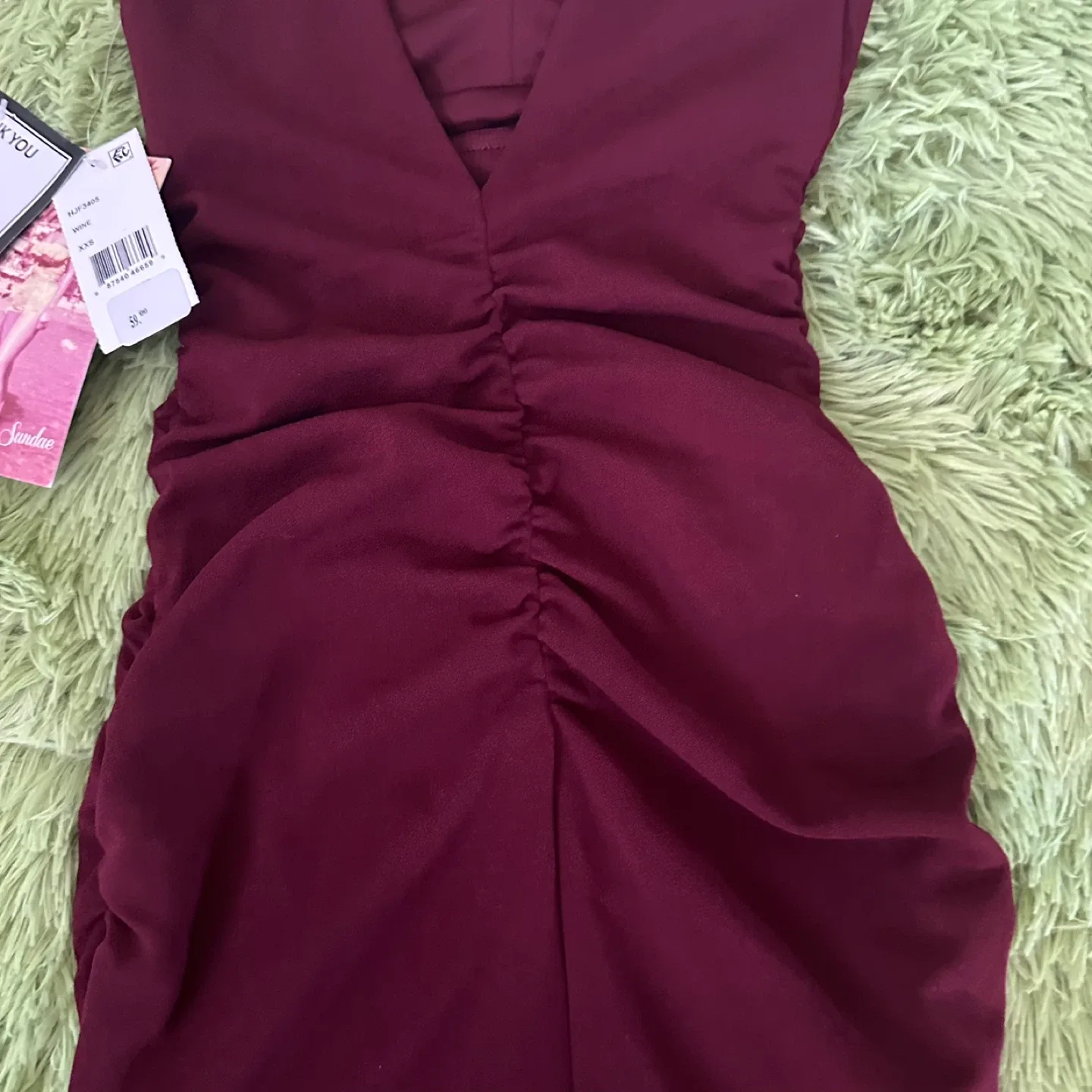 Emerald Sundae Wine Dress XXS image indicator(7)