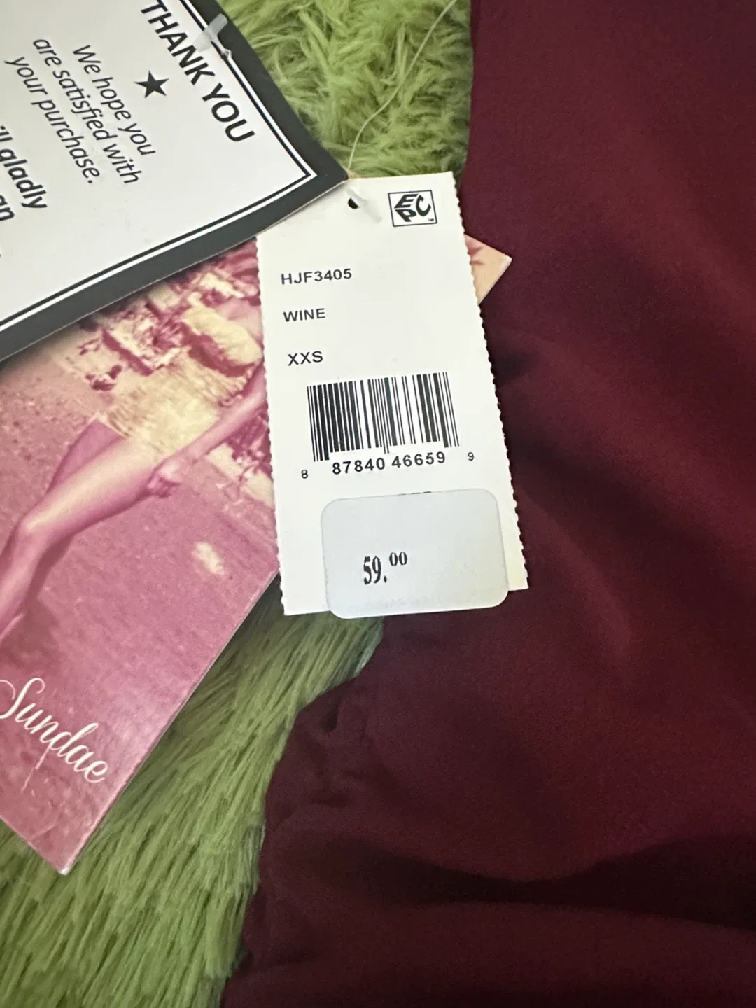 Emerald Sundae Wine Dress XXS image indicator(10)