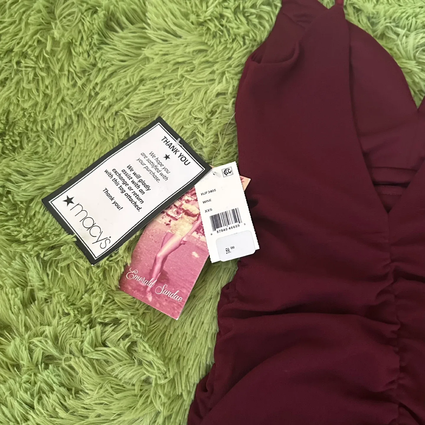 Emerald Sundae Wine Dress XXS image indicator(9)