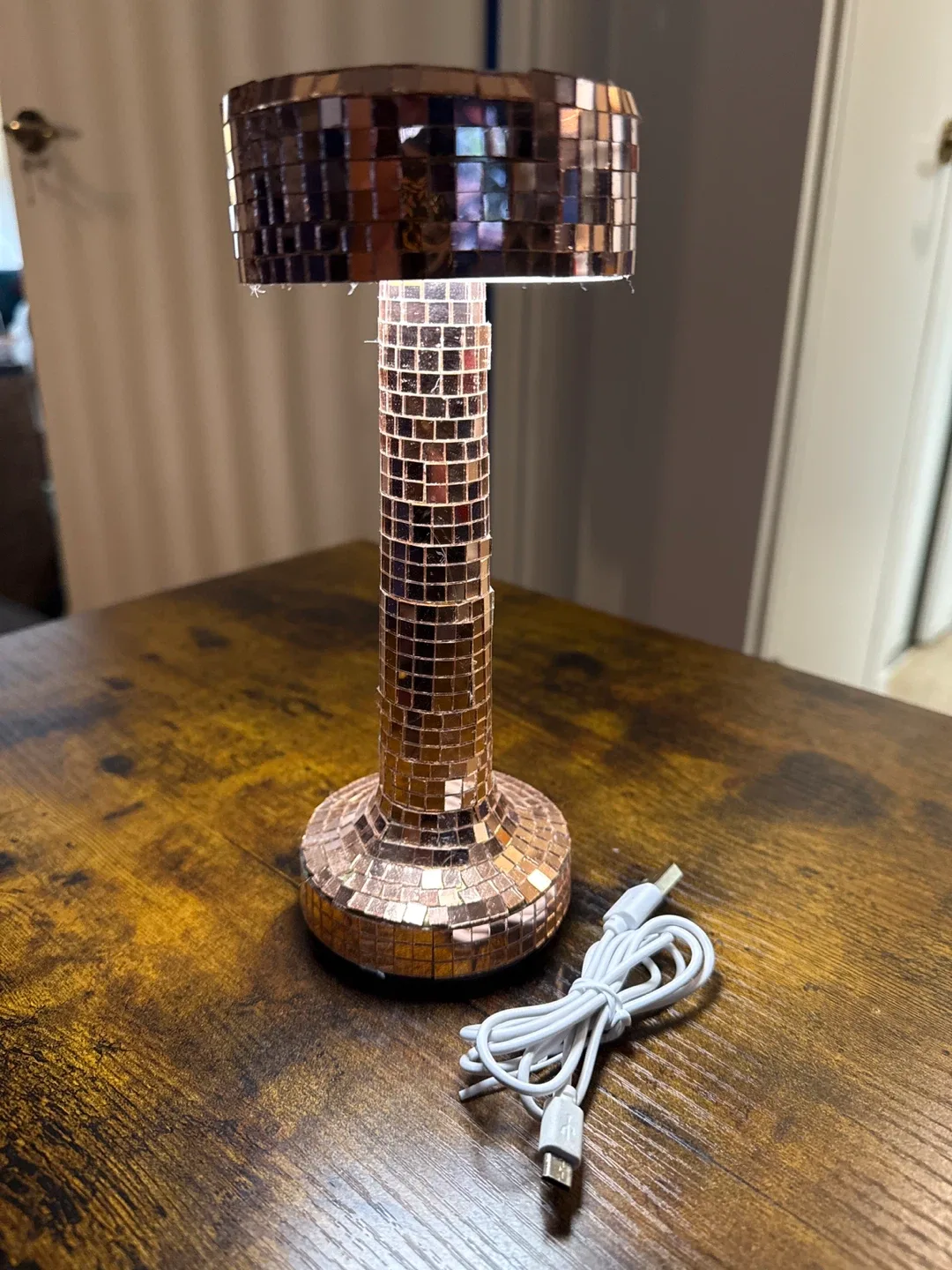 Mosaic Table Lamp - Rose Gold image indicator(3)