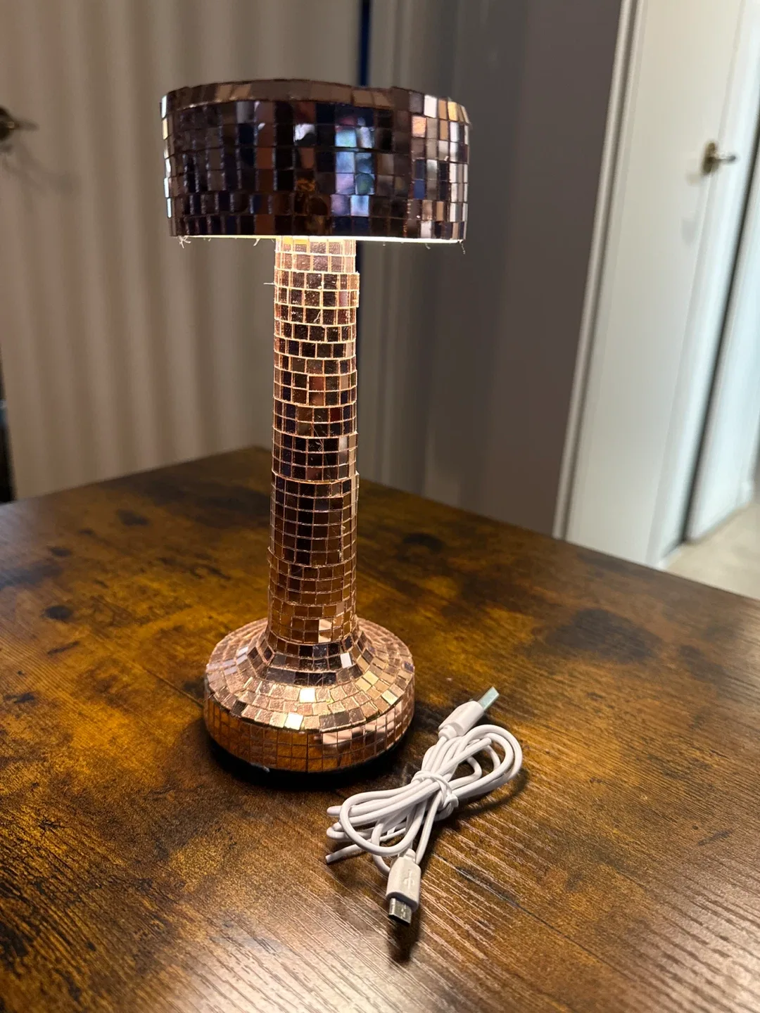Mosaic Table Lamp - Rose Gold