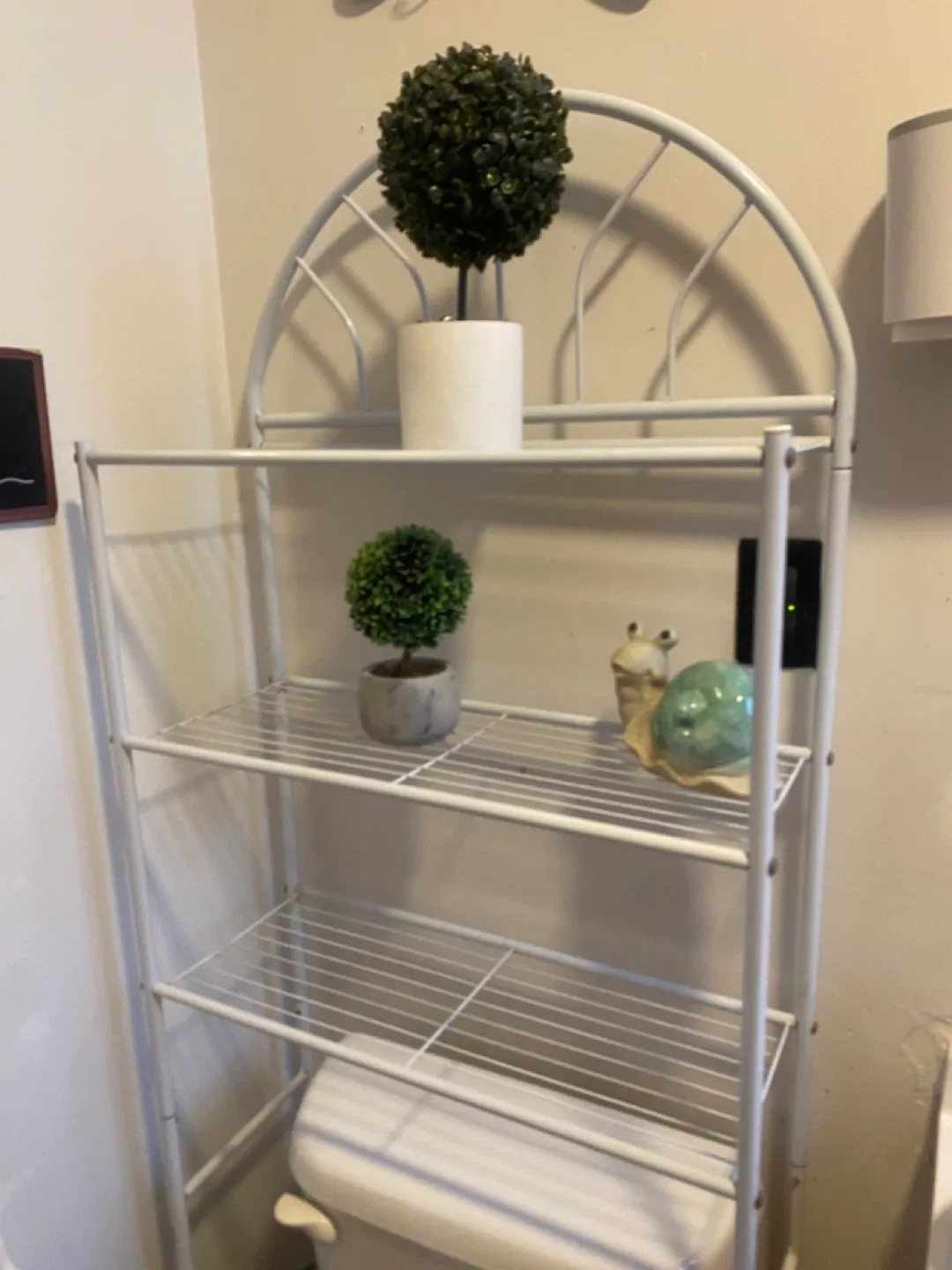 White Metal Over-the-Toilet Bathroom Shelf