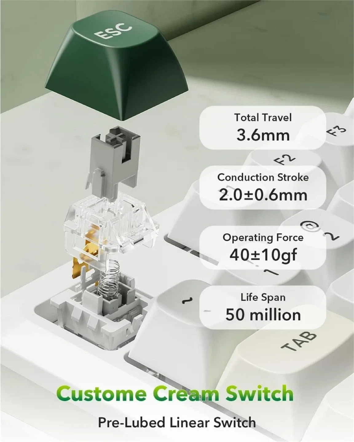 Redragon K734WCG Custom Mechanical Keyboard image indicator(4)