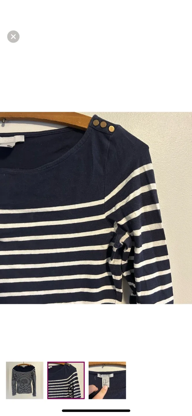 H&M Striped Long Sleeve Top - XS image indicator(2)