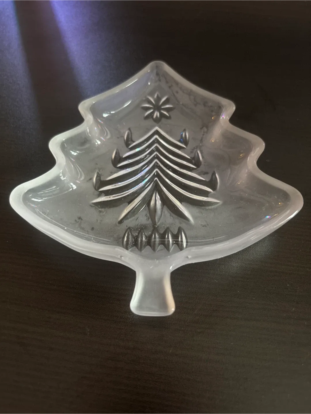 Christmas Tree Shaped Glass Dish #cleanout