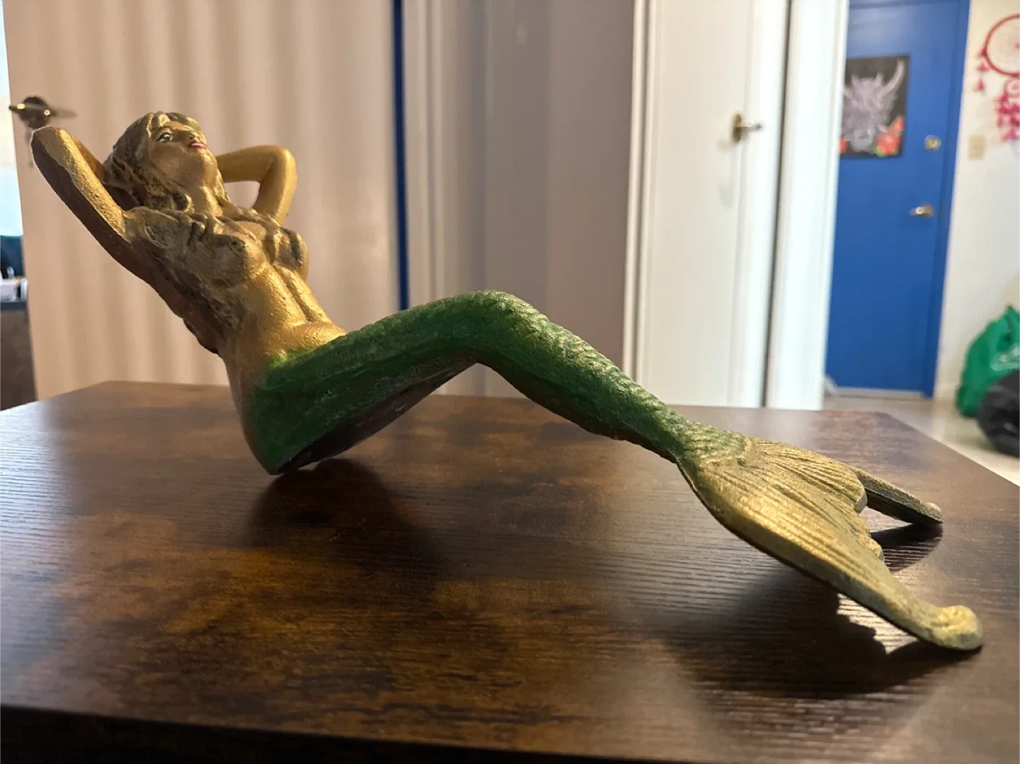 Mermaid Statue - Gold & Green doorstop image indicator(2)
