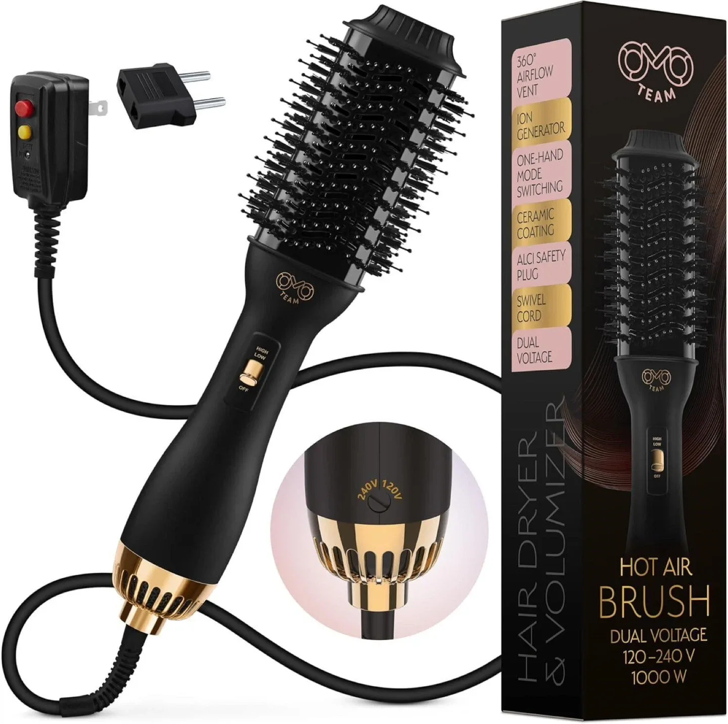 OYO TEAM Hot Air Brush & Volumizer