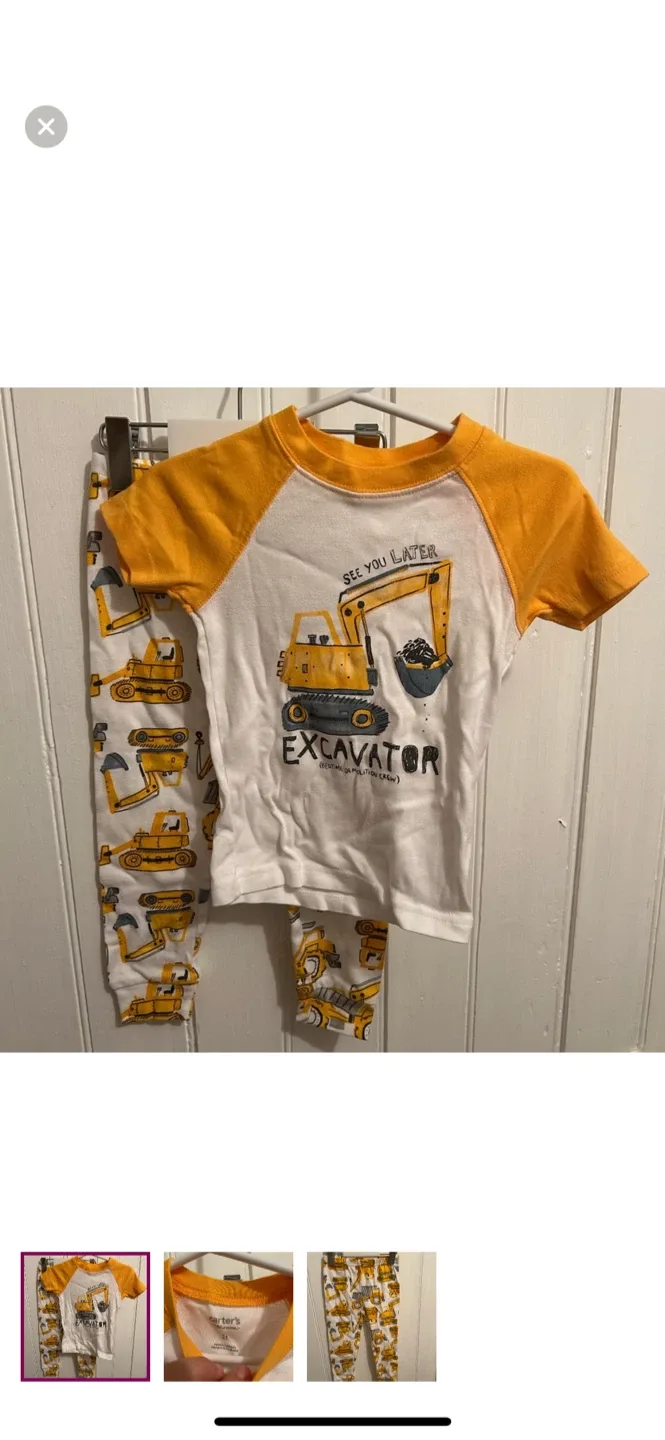 Carter's 2T Excavator Pajama Set