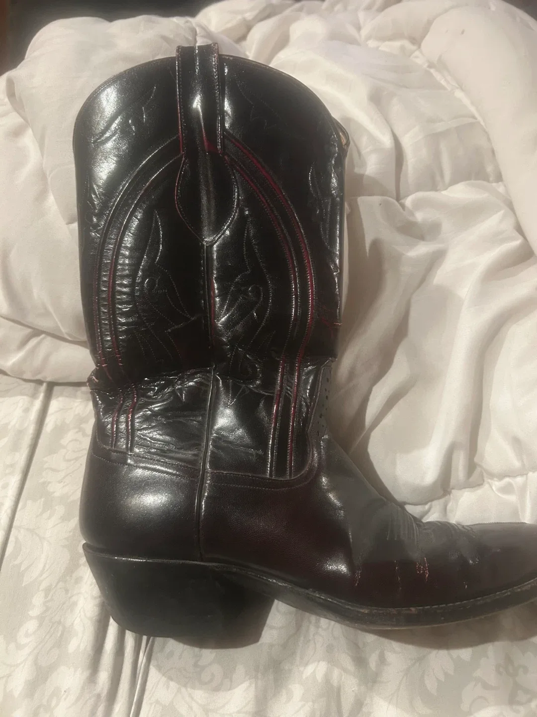 Black Leather Cowboy Boots image indicator(4)
