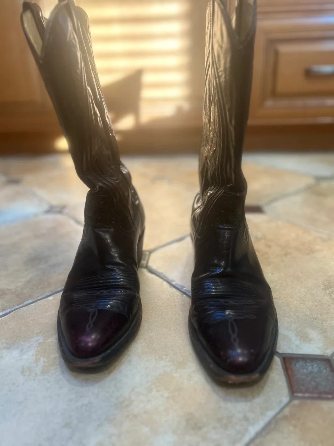 Black Leather Cowboy Boots image indicator(6)