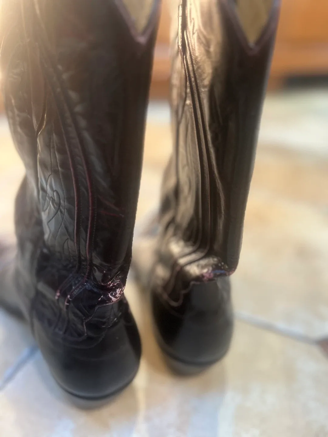 Black Leather Cowboy Boots image indicator(8)