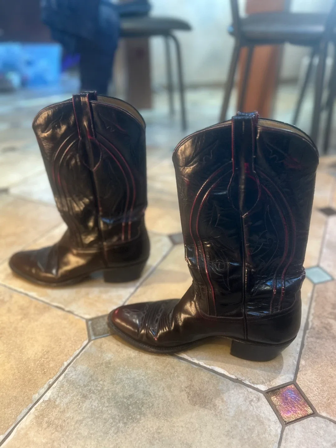 Black Leather Cowboy Boots image indicator(3)