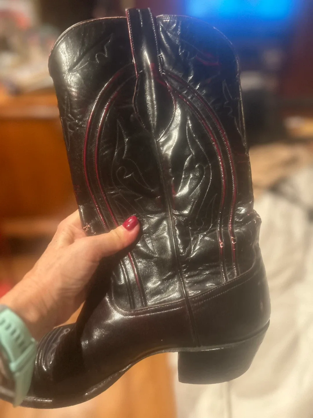 Black Leather Cowboy Boots image indicator(2)