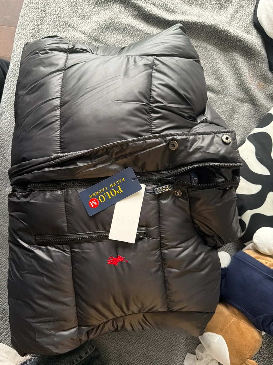 Polo Ralph Lauren Black Puffer Jacket - Size M