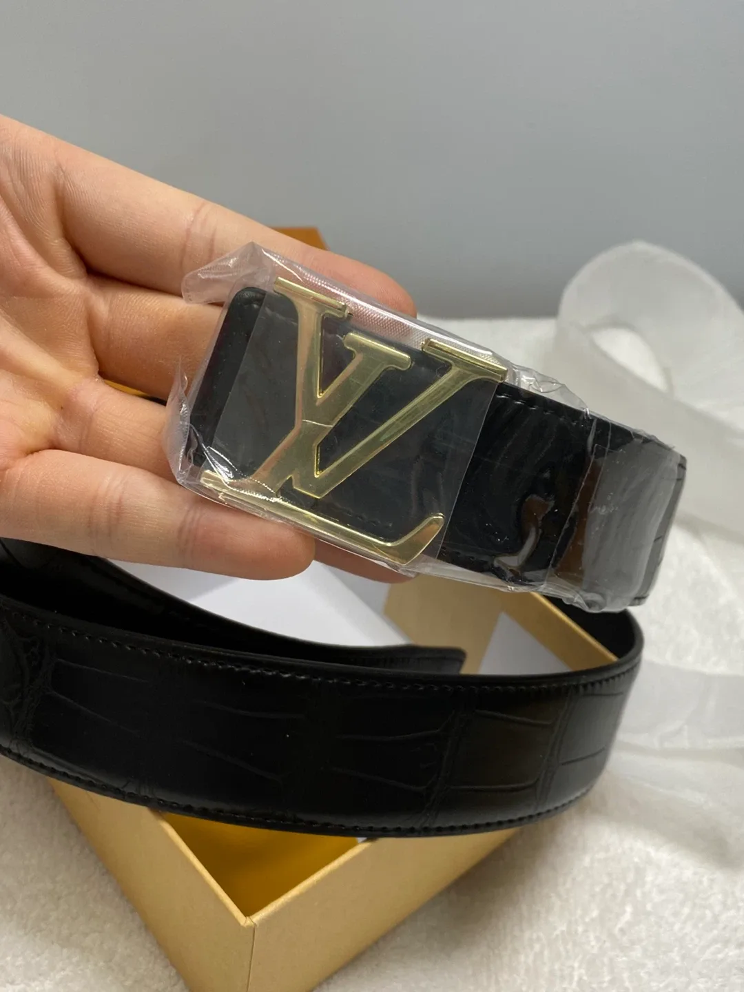 Luxury  Black Leather Belt