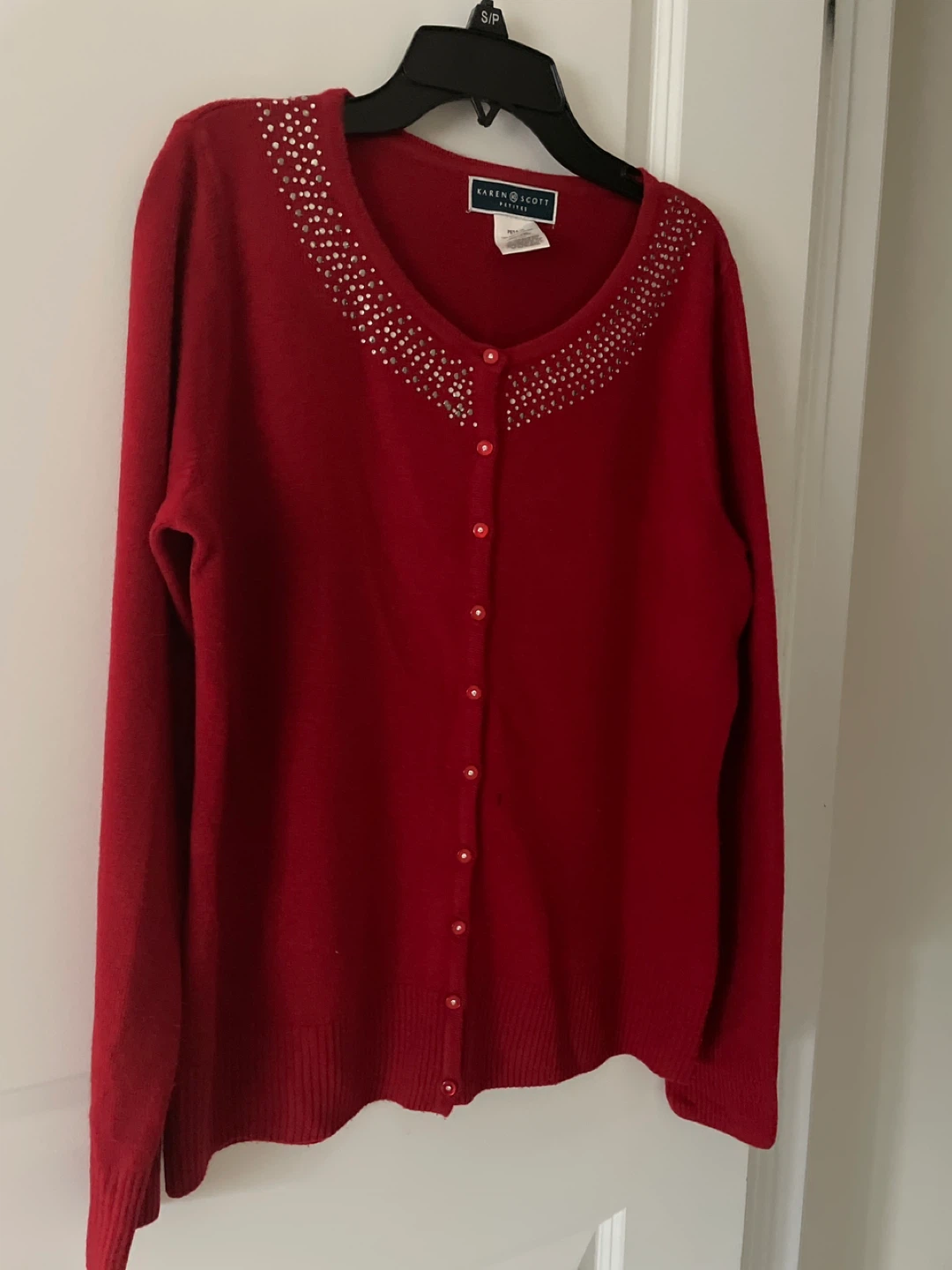 Karen Scott Petites Red Cardigan - Size P/L