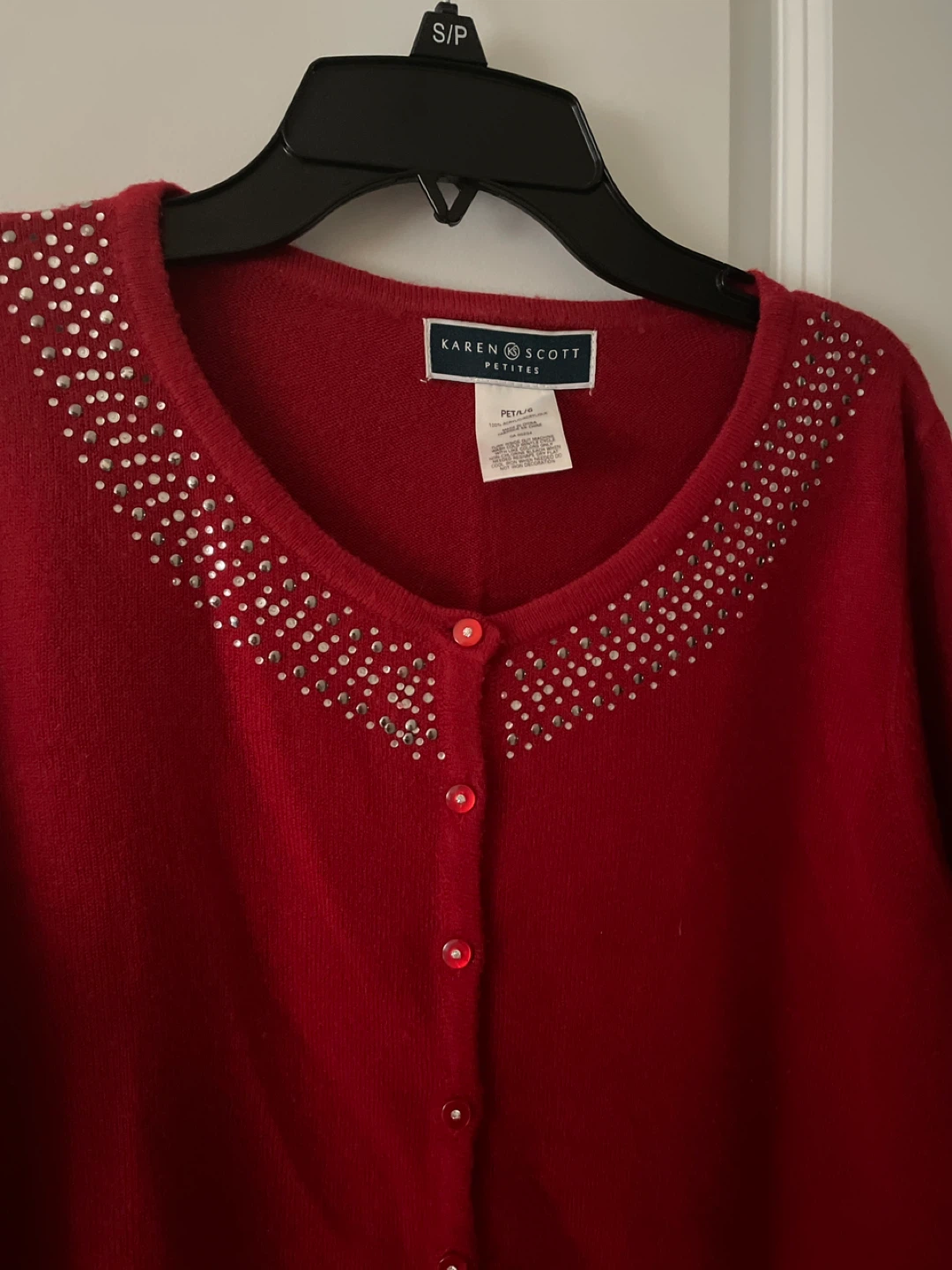 Karen Scott Petites Red Cardigan - Size P/L - photo 3